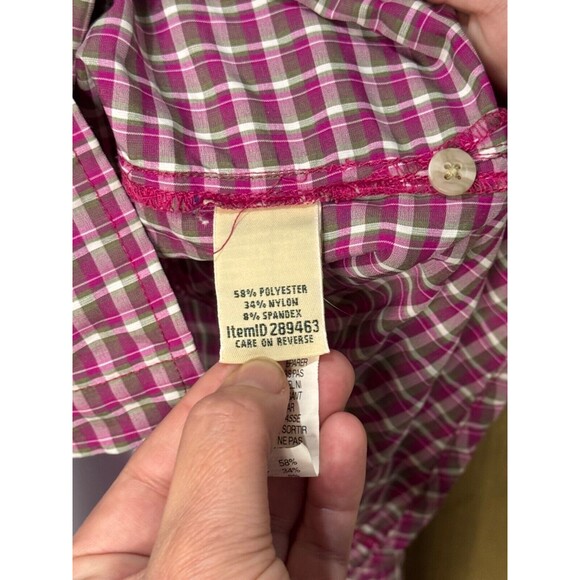 L.L. Bean Button Up Shirt Women’s Large Plaid Zip Pocket Vent Fishing/Hiking - Picture 9 of 9
